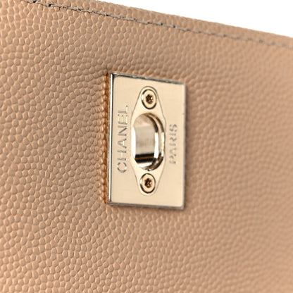 Chanel Caviar Chevron Quilted Small Coco Handle Flap Beige 7 of 12