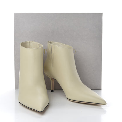 Jimmy Choo Smooth Calfskin Marinda 65 Ankle Booties 38 Linen 9 of 9