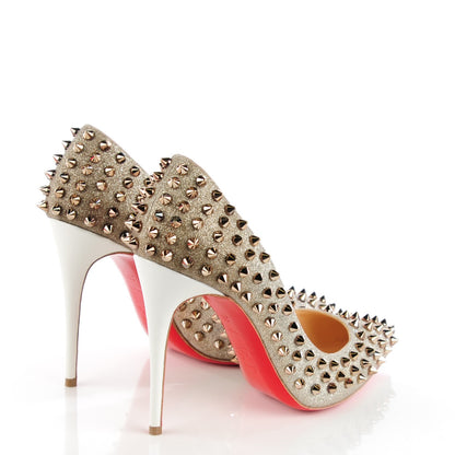 Christian Louboutin Glitter Follies Spikes 100 Pumps 36.5 Silver 4 of 7