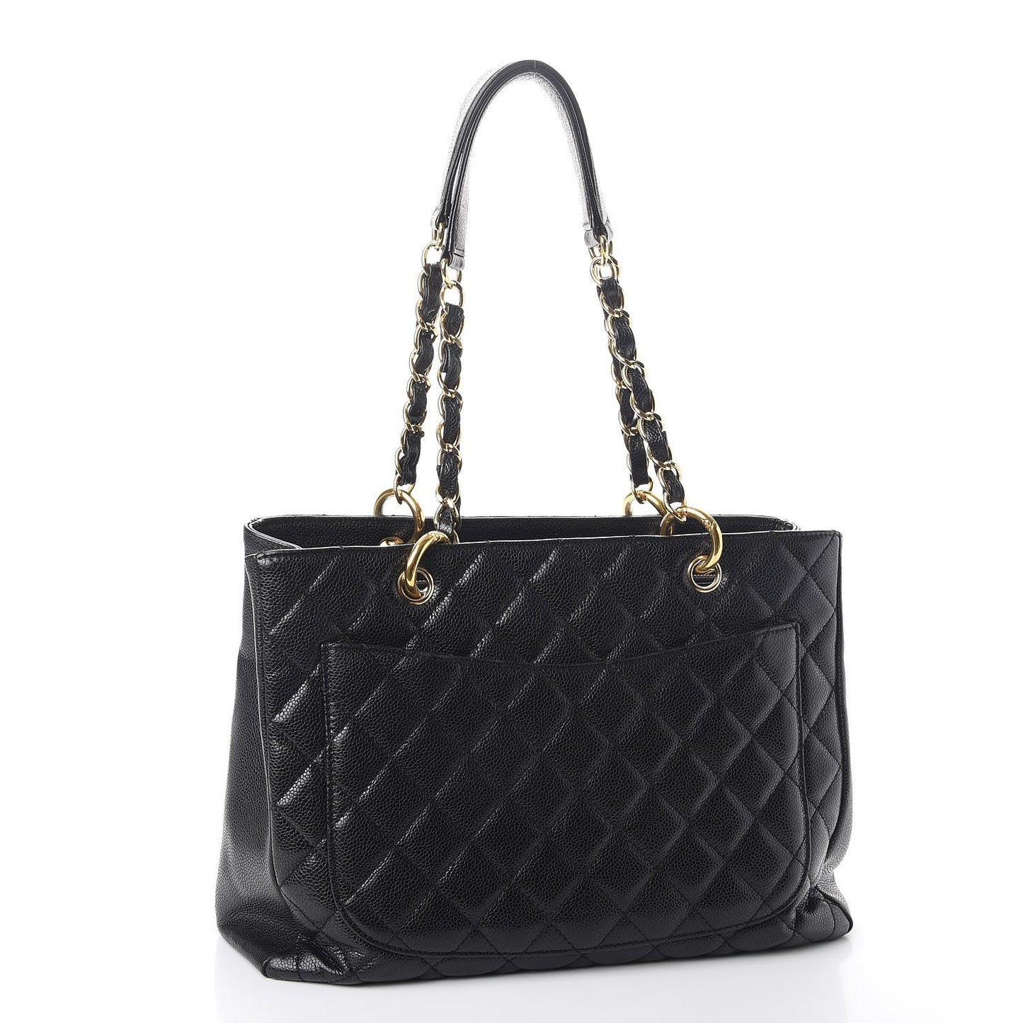 Caviar Quilted Grand Shopping Tote GST Black