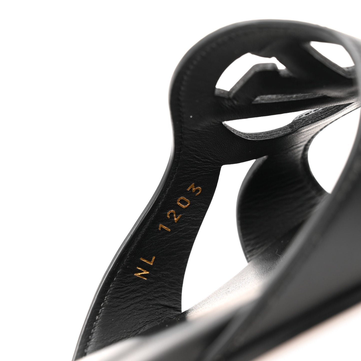 Calfskin LV Isola Flat Sandals 37.5 Black