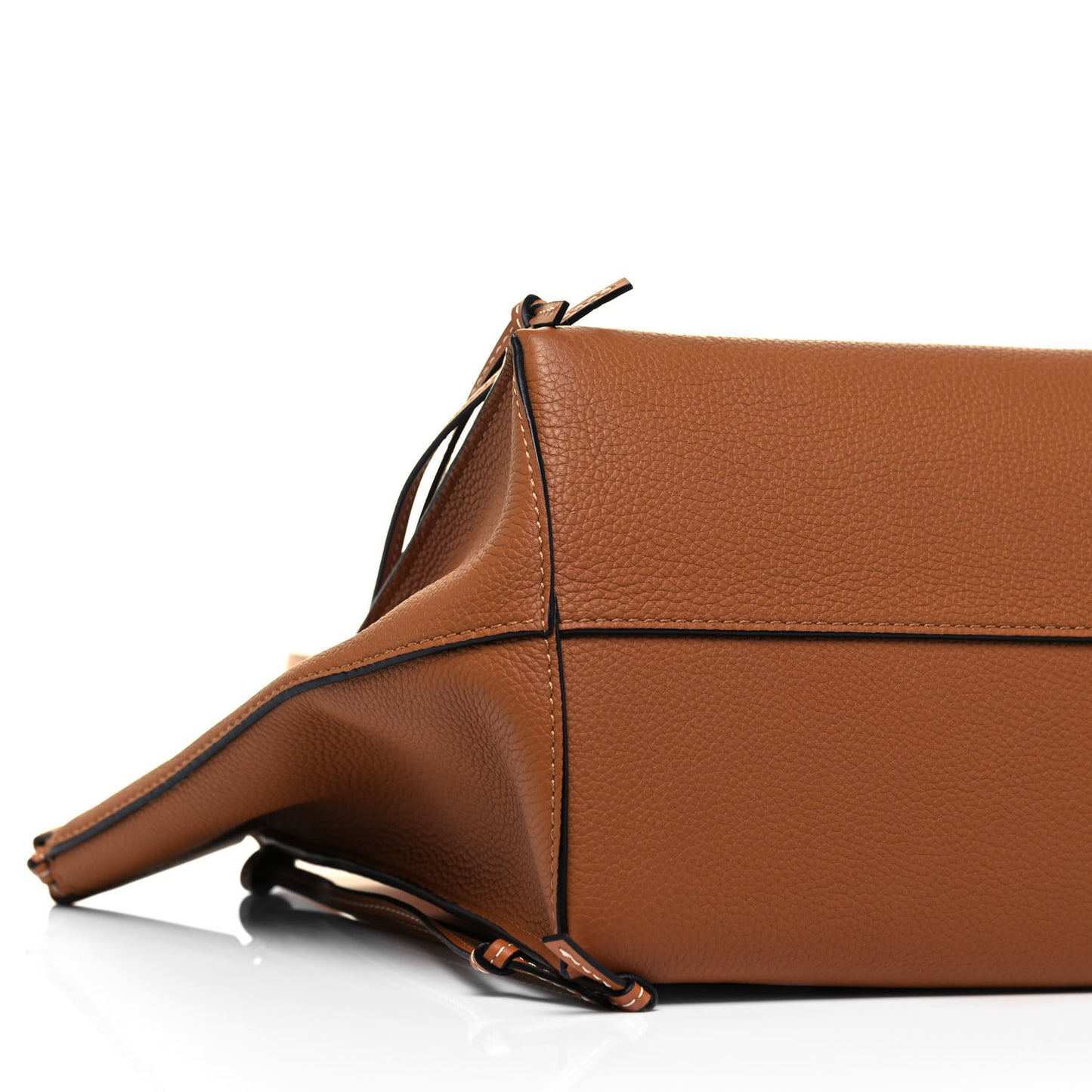 Grained Calfskin Cushion Tote Tan