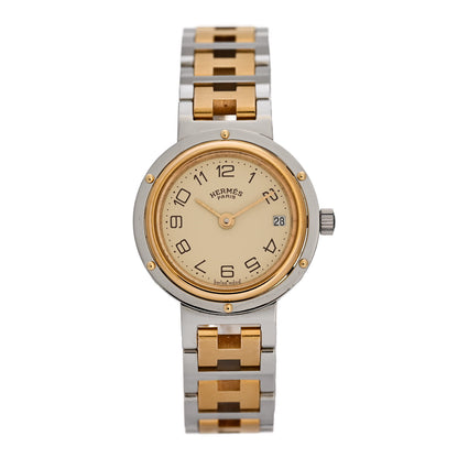 Hermes Stainless Steel 24mm Clipper Quartz Watch Gold 1 of 4