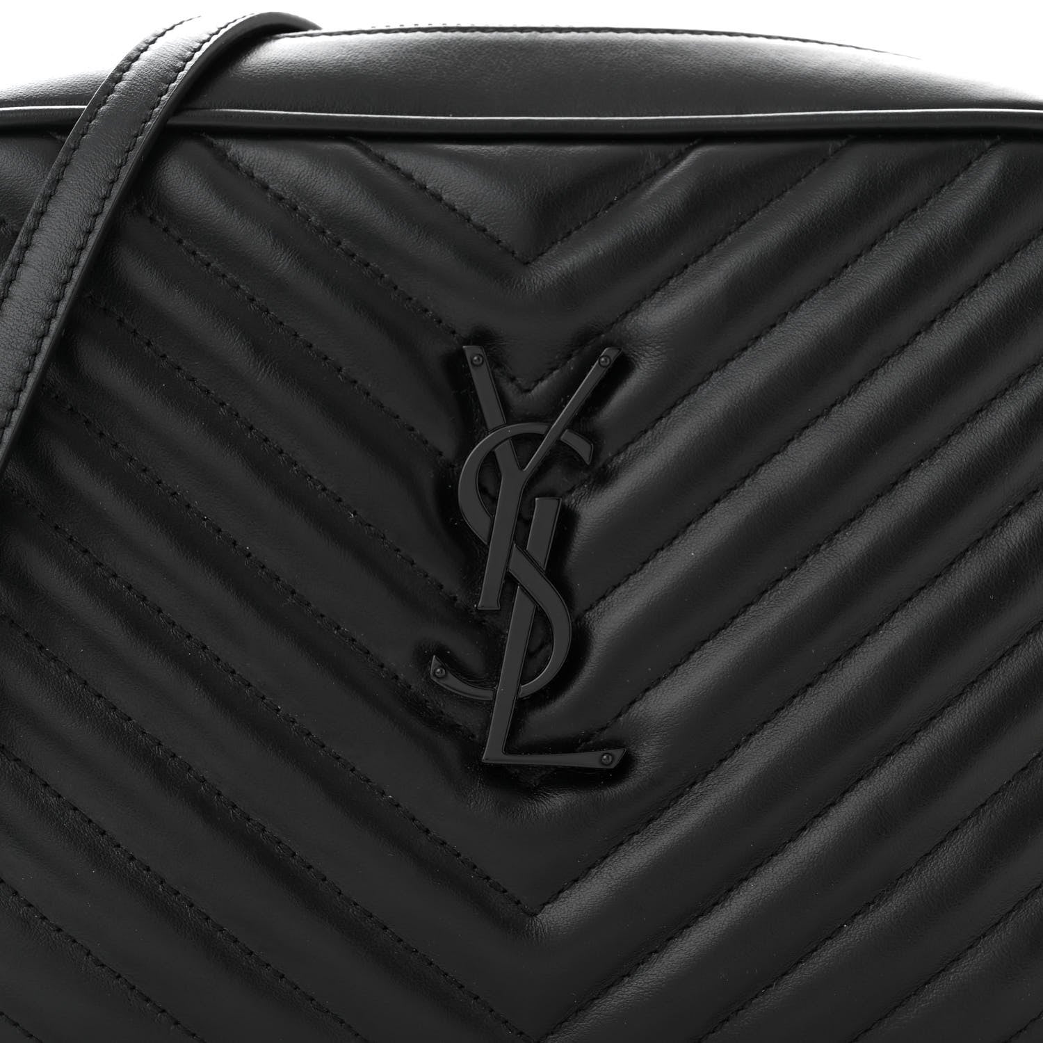 Saint Laurent Calfskin Matelasse Monogram Monochrome Lou Camera Bag Black 8 of 10