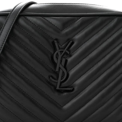 Saint Laurent Calfskin Matelasse Monogram Monochrome Lou Camera Bag Black 8 of 10