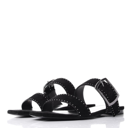 Saint Laurent Suede Otterproof Nikel Pallidio Sandals 38 Black 3 of 11