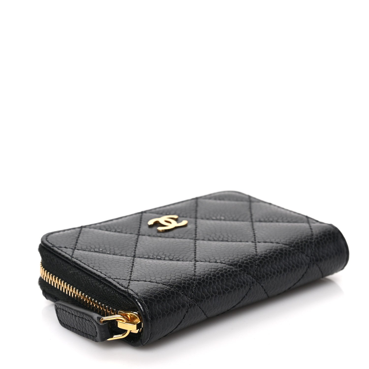 Chanel Caviar Quilted Zip Coin Purse Black 4 of 7