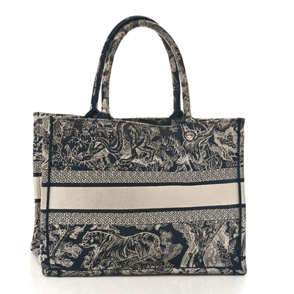 Christian Dior Canvas Embroidered Medium Toile De Jouy Reverse Book Tote Blue 2 of 10