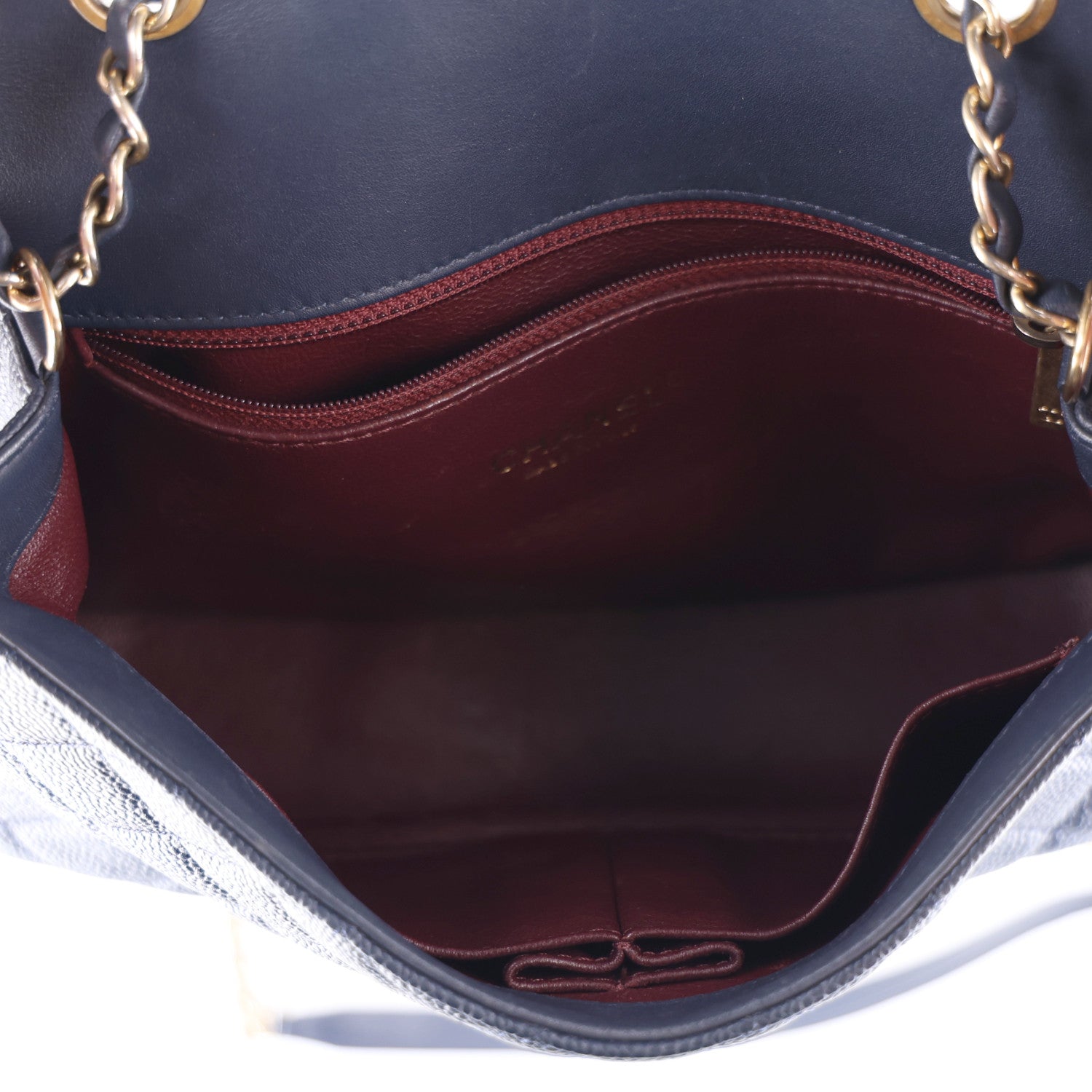 Chanel Caviar Quilted Medium CC Filigree Flap Navy 5 of 10