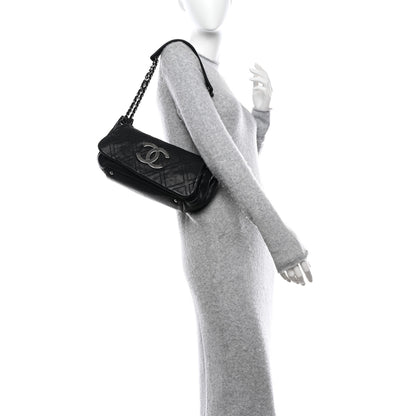 Chanel Calfskin Diamond Stitch Accordion Flap Black 2 of 13