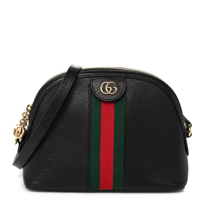 Gucci Calfskin GG Web Small Ophidia Dome Shoulder Bag Black 1 of 16