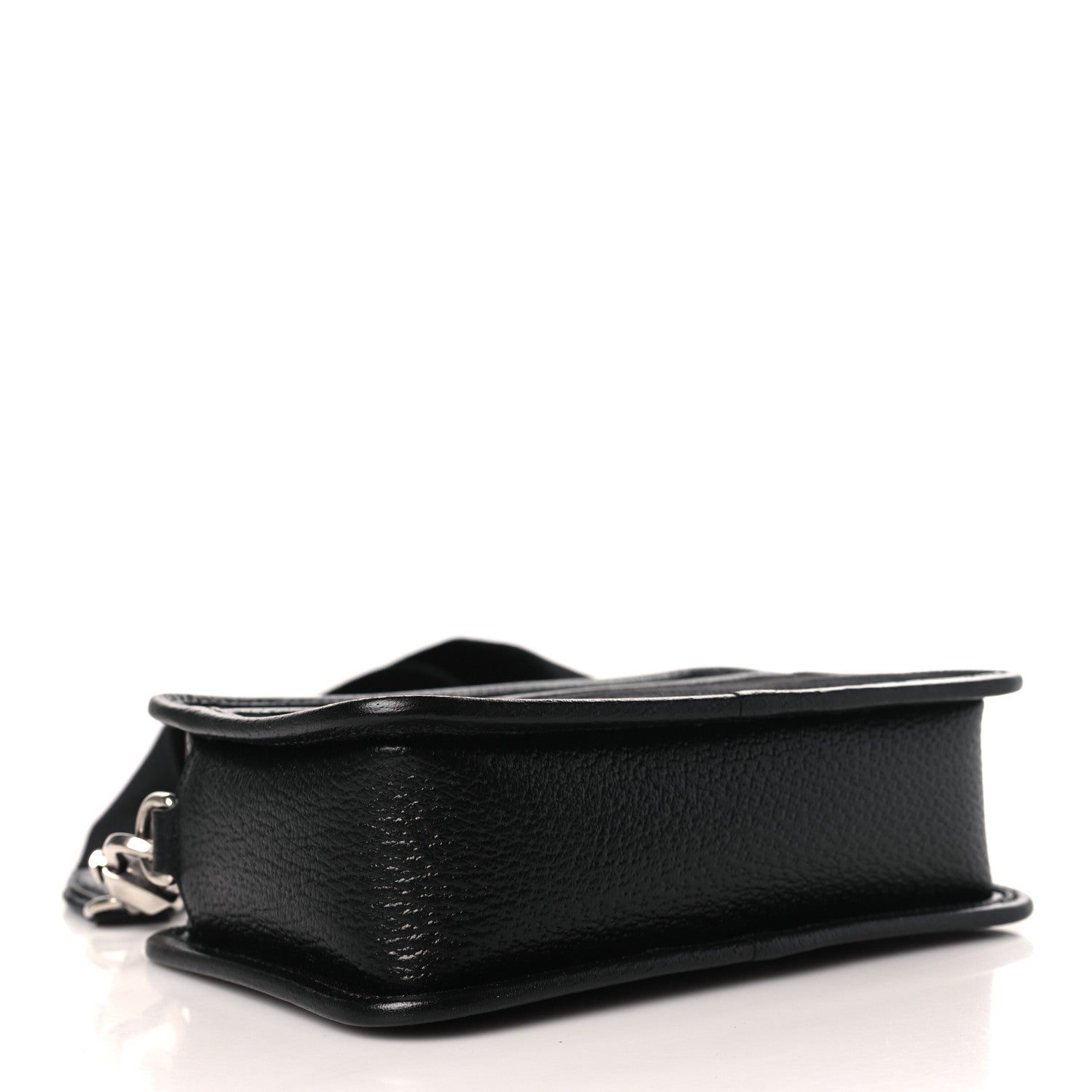 Gucci Monogram Jumbo GG Textured Dollar Calfskin Web Mini Crossbody Bag Black 4 of 9