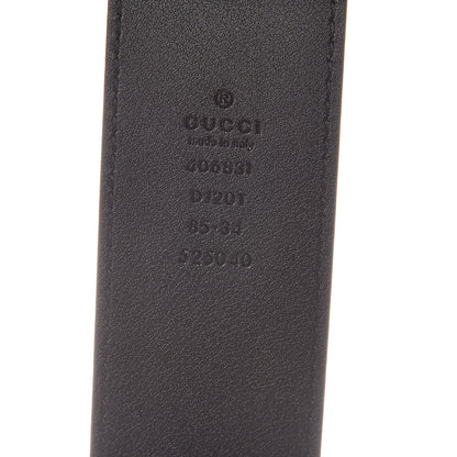 Gucci Textured Calfskin Double G 40mm Belt 85 34 Black 4 of 6