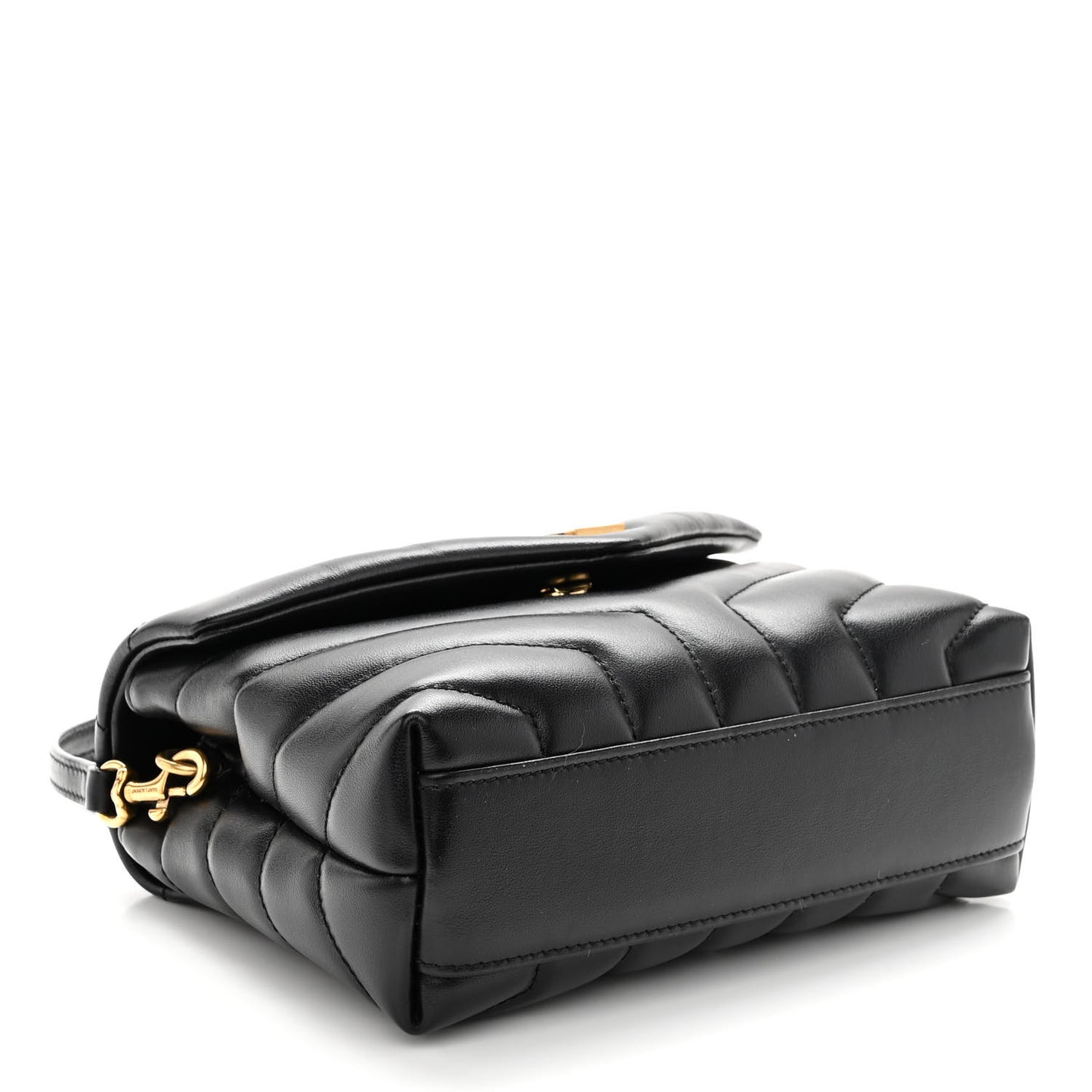 Calfskin Y Quilted Monogram Toy Loulou Crossbody Bag Black