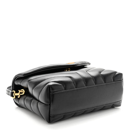 Saint Laurent Calfskin Y Quilted Monogram Toy Loulou Crossbody Bag Black 4 of 10