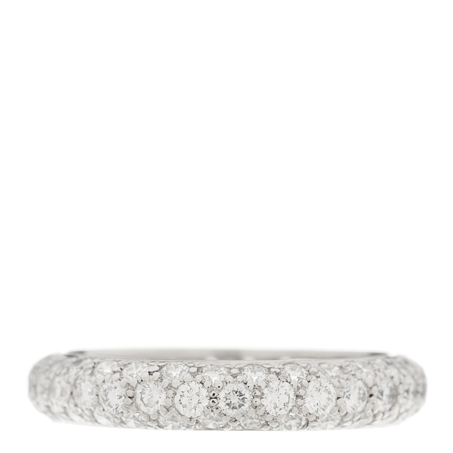 Platinum Diamond Etoile Three-Row Band Ring 54 7