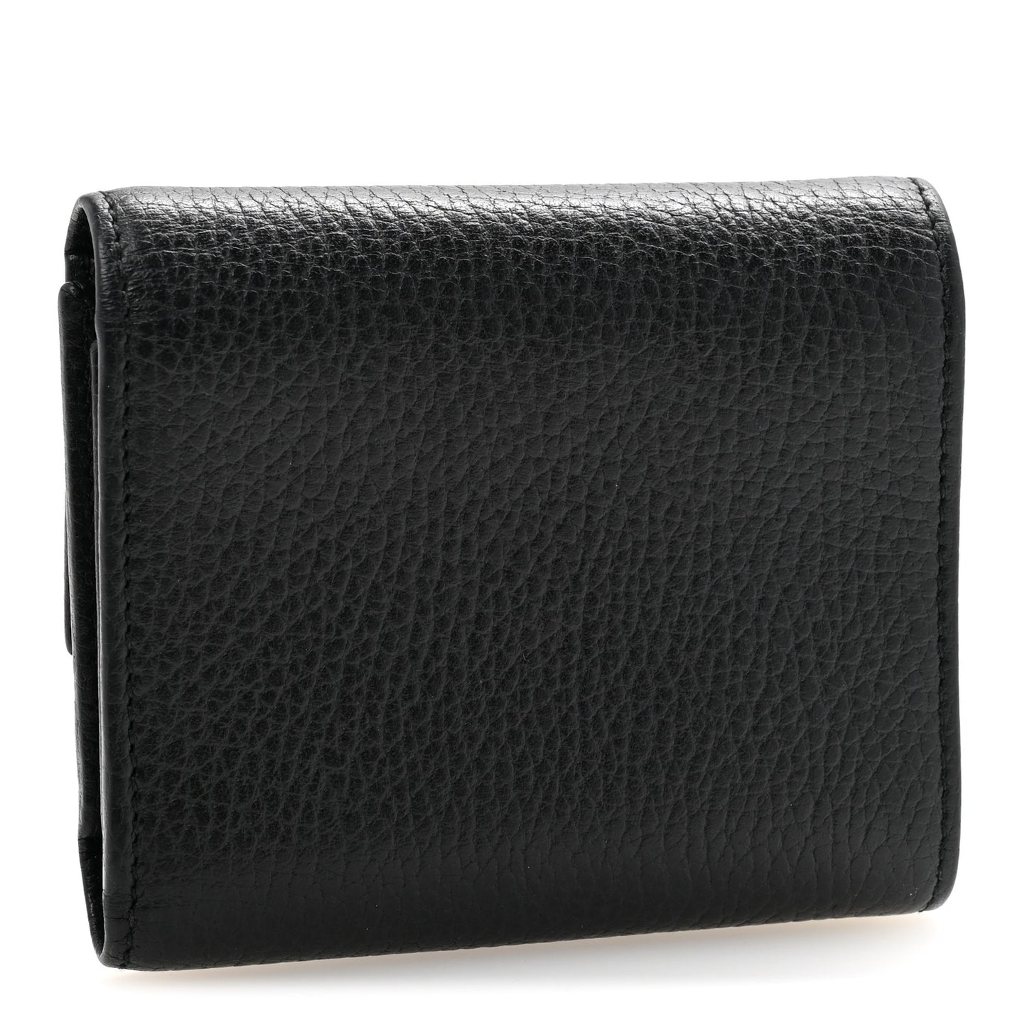 Dollar Calfskin GG Marmont Tri-Fold Wallet Black