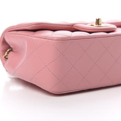 Chanel Lambskin Quilted Mini Rectangular Flap Pink 9 of 12