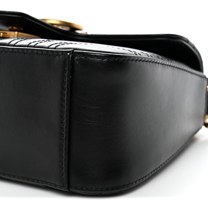 Gucci Calfskin Matelasse Mini GG Marmont Top Handle Shoulder Bag Black 10 of 11