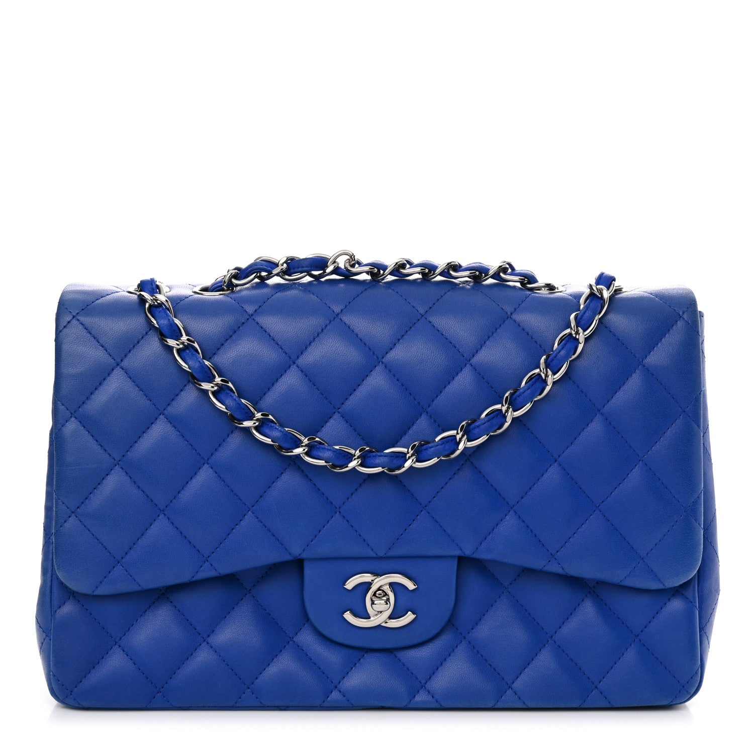 Chanel Lambskin Quilted Jumbo Single Flap Blue 1 of 16