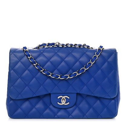 Chanel Lambskin Quilted Jumbo Single Flap Blue 1 of 16