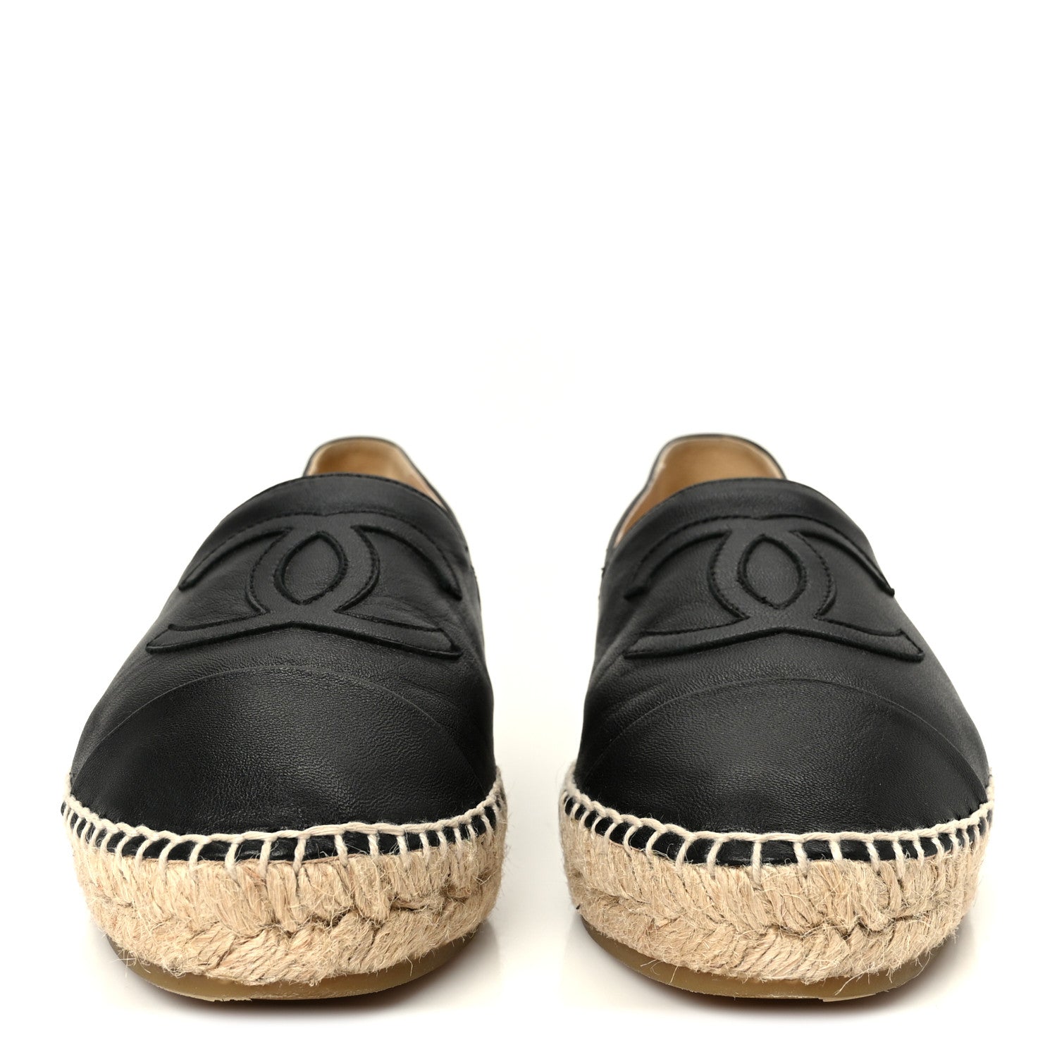 Chanel Lambskin CC Espadrilles 38 Black 3 of 11