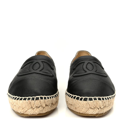 Chanel Lambskin CC Espadrilles 38 Black 3 of 11