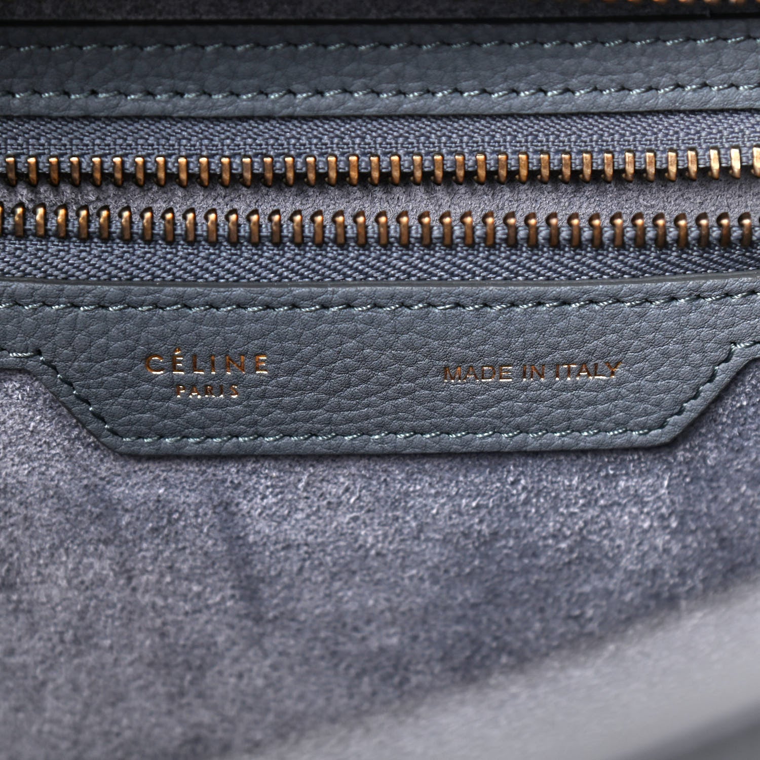Celine Baby Drummed Calfskin Micro Luggage Kohl 8 of 12
