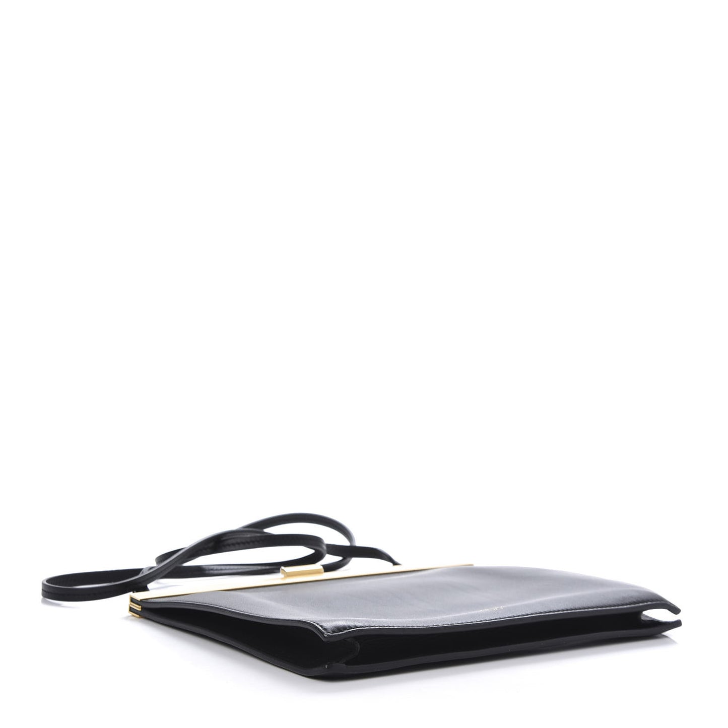 Smooth Calfskin Mini Clasp Bag Black