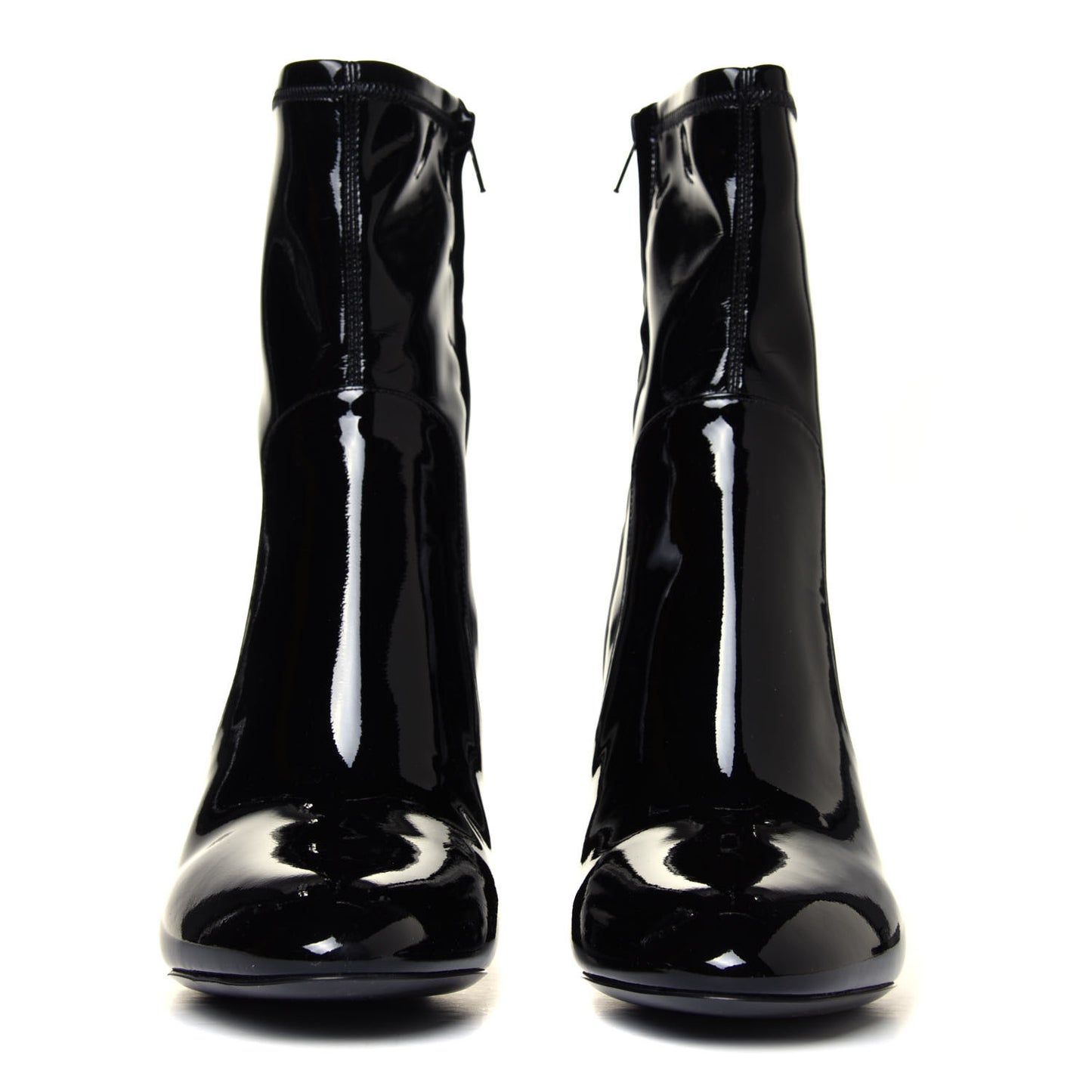 Patent Silhouette Ankle Boots 38 Black