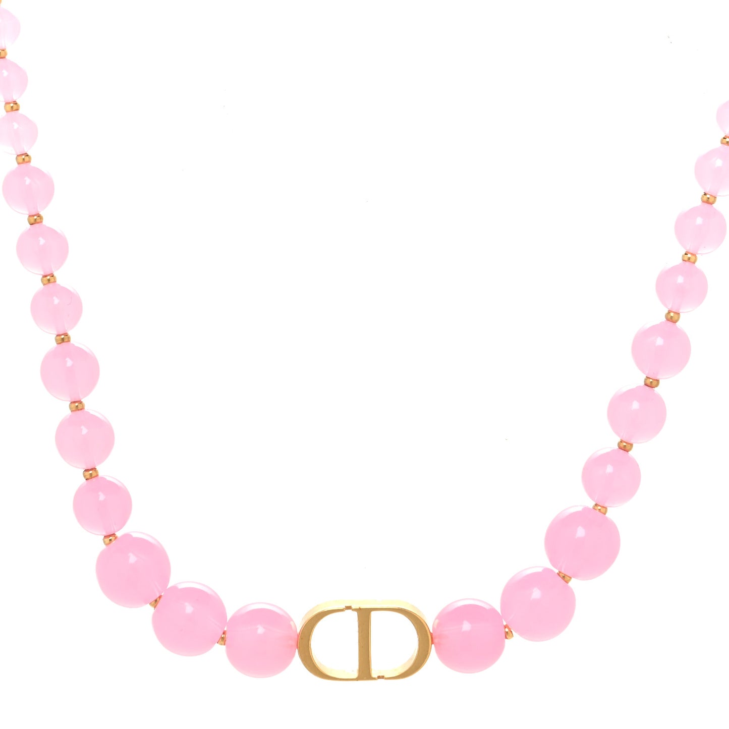 Metal Resin Bead 30 Montaigne Choker Necklace Pink Gold