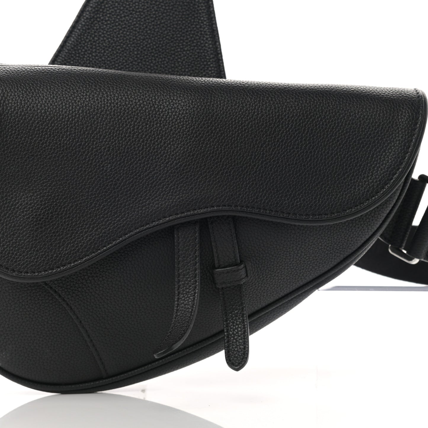 Grained Calfskin Kim Jones Saddle Bag Black