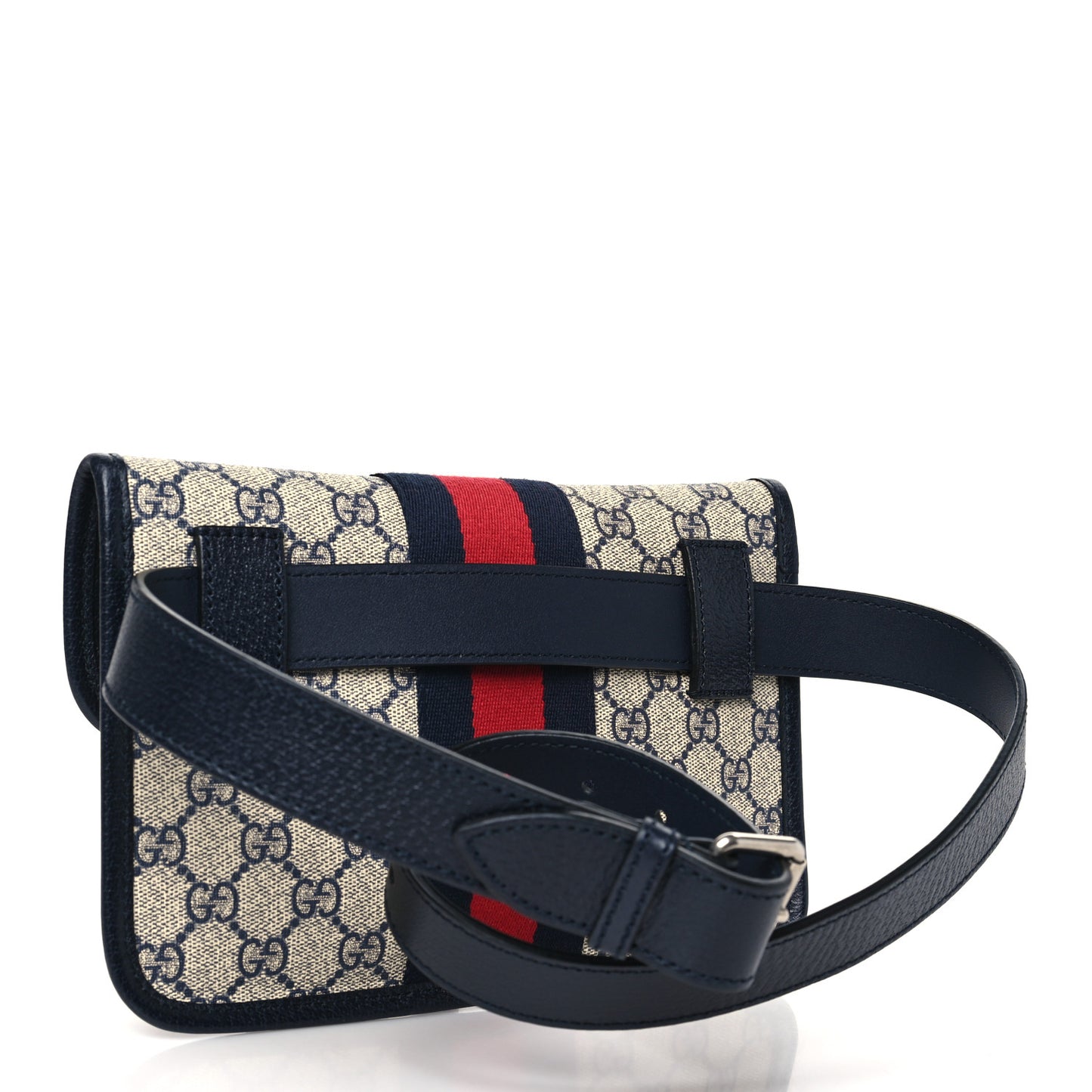 GG Supreme Monogram Web Small Ophidia Belt Bag 90 36 Beige Navy