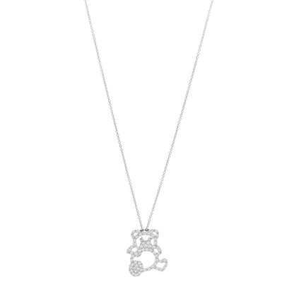 Roberto Coin 18K White Gold Diamond Teddy Bear Pendant Necklace 1 of 4