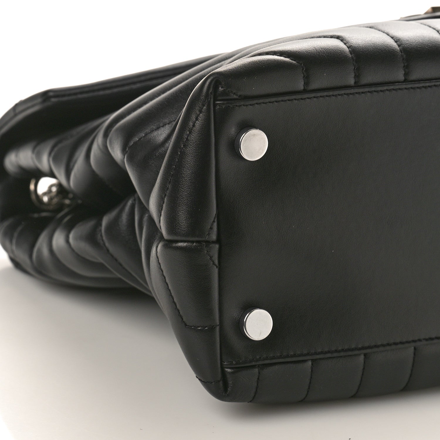 Saint Laurent Calfskin Y Quilted Monogram Large Loulou Chain Satchel Black 11 of 12
