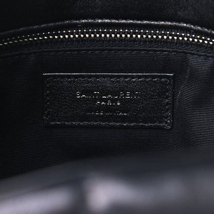 Saint Laurent Lambskin Quilted Medium Loulou Puffer Monogram Chain Satchel Black 6 of 8