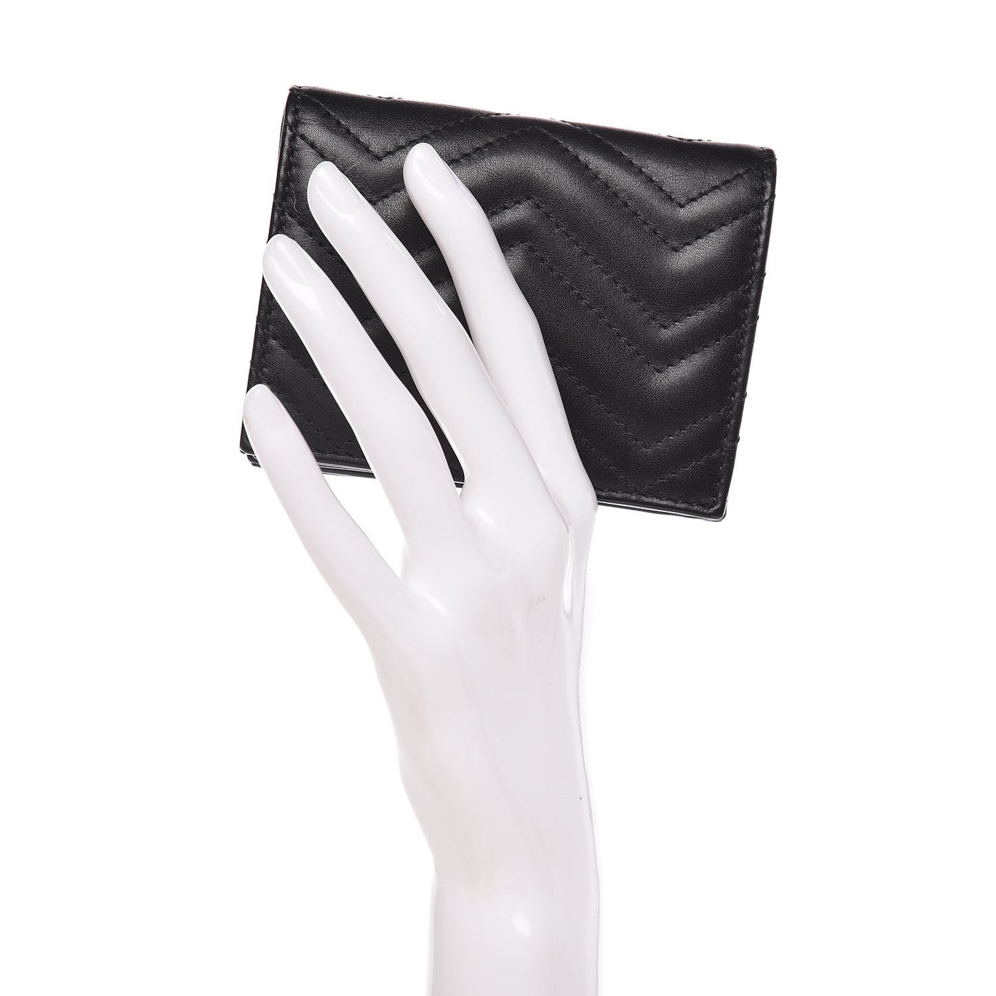 Calfskin Matelasse GG Marmont Card Case Wallet Black
