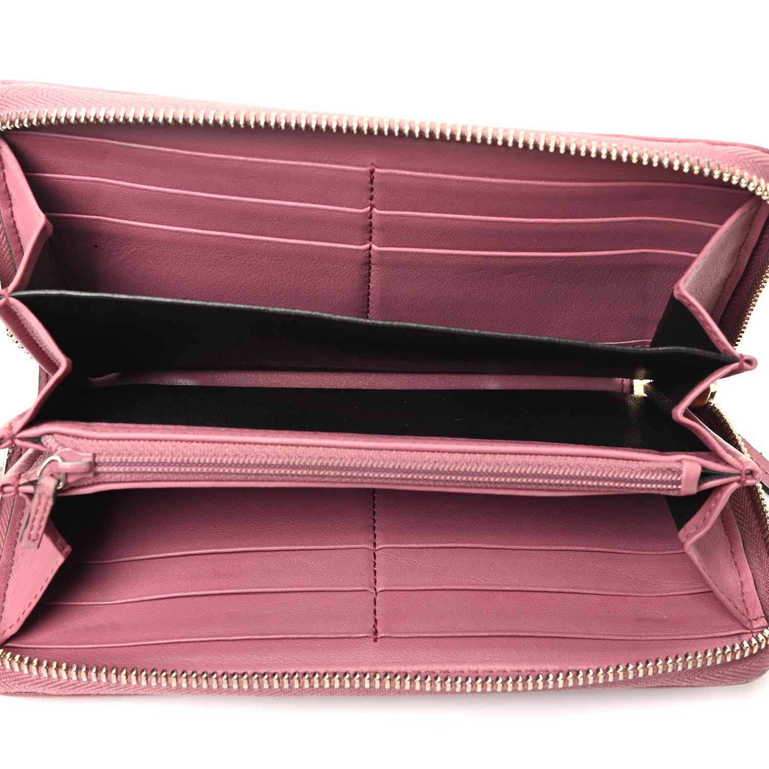 Gucci Monogram Margaux Calfskin Sukey Zip Around Wallet Beige Ebony Vintage Rose 3 of 3
