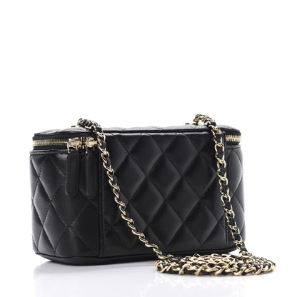 Chanel Lambskin Quilted Trendy Small Vanity Case With Chain Black 3 of 12