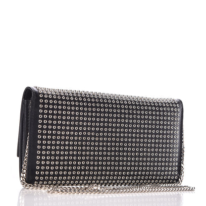 Alexander McQueen Calfskin Studded Skull Wallet on Chain Black 3 of 11
