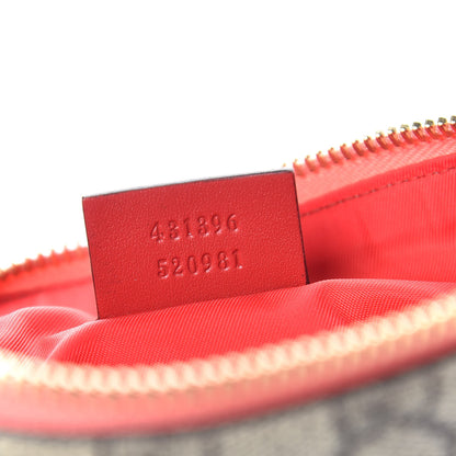 Gucci GG Supreme Monogram Embroidered Face Chain Wrist Wallet Pink 7 of 10