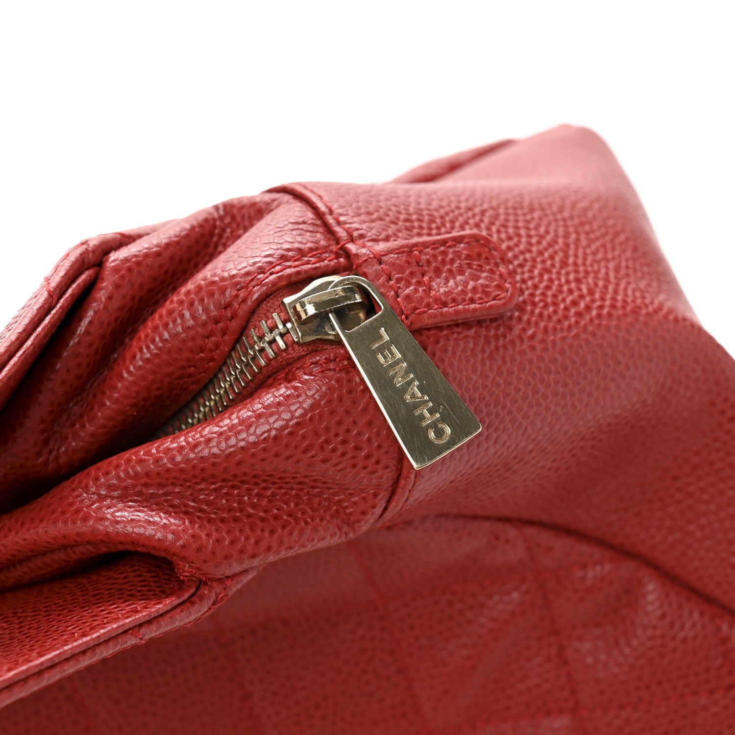 Chanel Caviar Quilted Petit Timeless Shopping Tote PTT Red 11 of 13