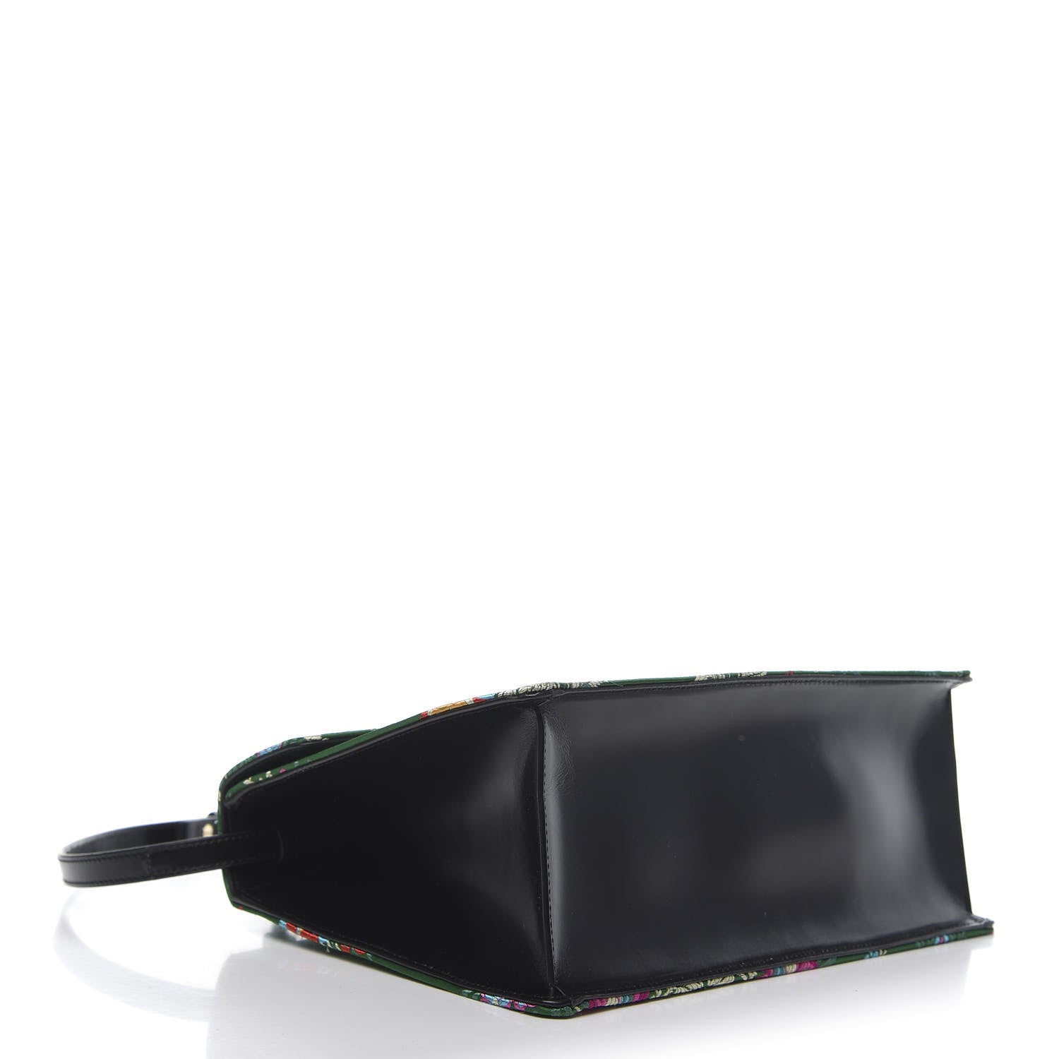 Gucci Jacquard Floral Medium Sylvie Top Handle Bag Green Multicolor Black 5 of 12