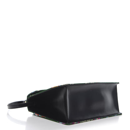 Gucci Jacquard Floral Medium Sylvie Top Handle Bag Green Multicolor Black 5 of 12