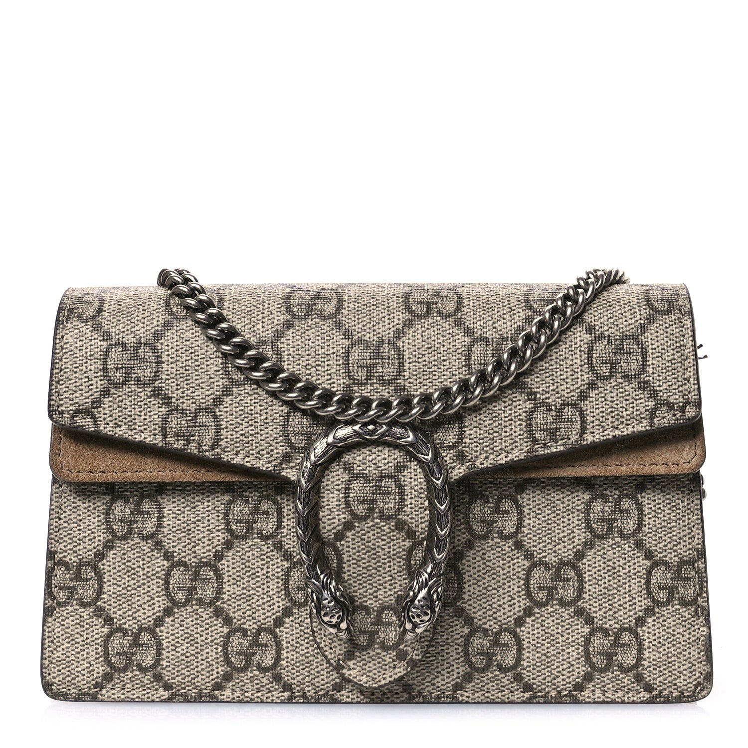 Gucci GG Supreme Monogram Super Mini Dionysus Shoulder Bag Taupe 1 of 11
