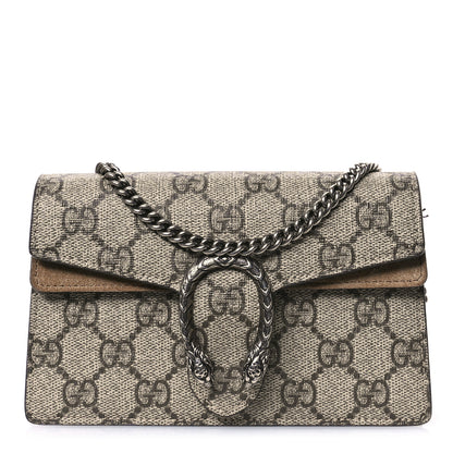 Gucci GG Supreme Monogram Super Mini Dionysus Shoulder Bag Taupe 1 of 11