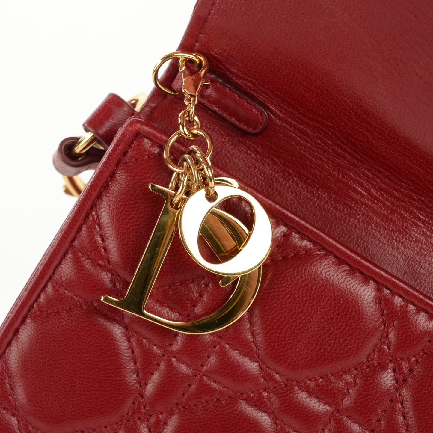 Lambskin Cannage Rendezvous Wallet Red