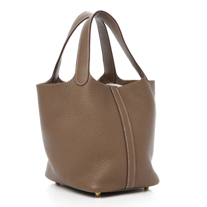 Hermes Taurillon Clemence Picotin Lock 18 PM Etoupe 3 of 11