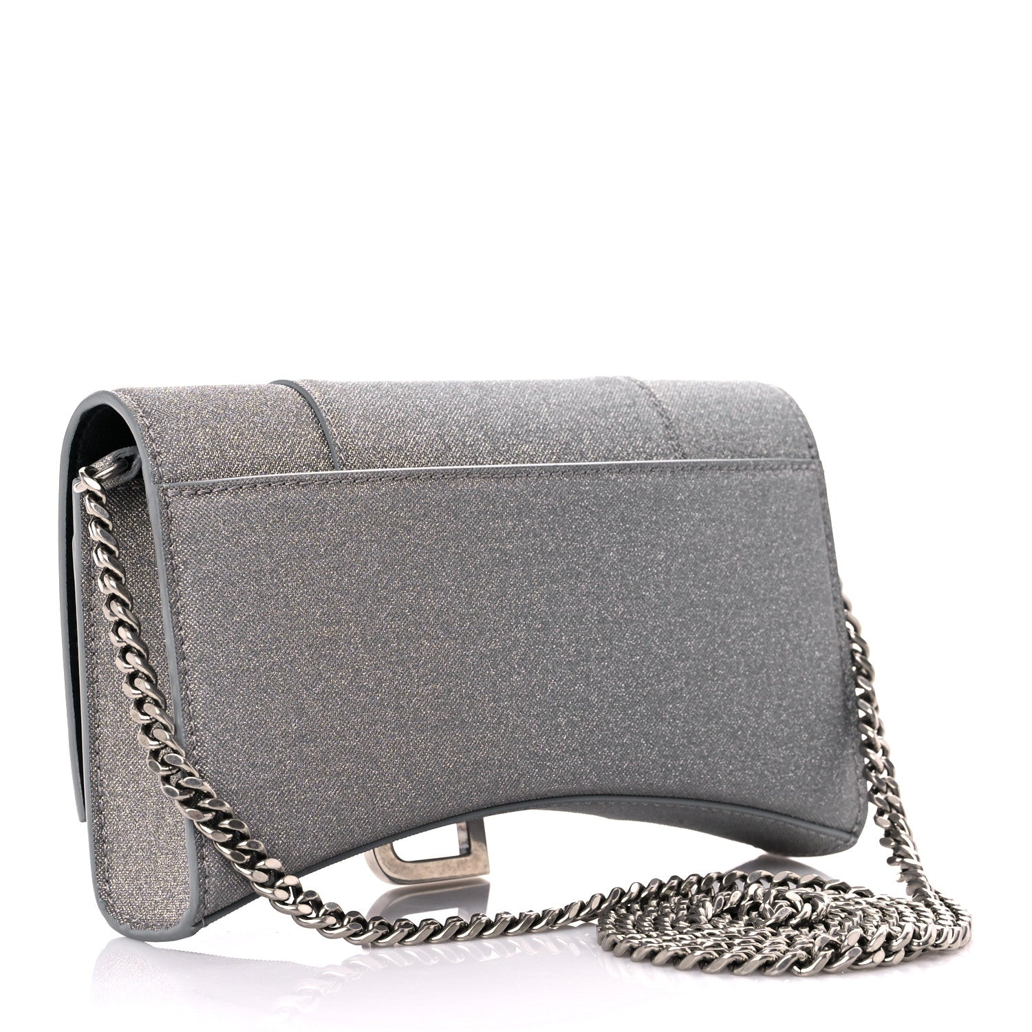 Balenciaga Glitter Fabric Hourglass Chain Bag Grey 3 of 12