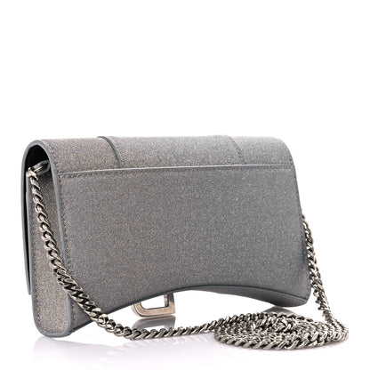 Balenciaga Glitter Fabric Hourglass Chain Bag Grey 3 of 12